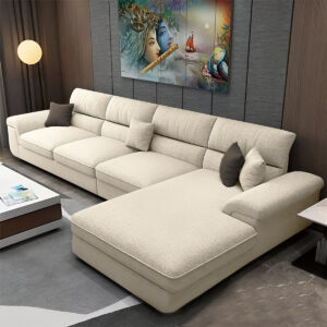كنبة حرف L خشب طبيعي 270×180 سم متعددة الألوان